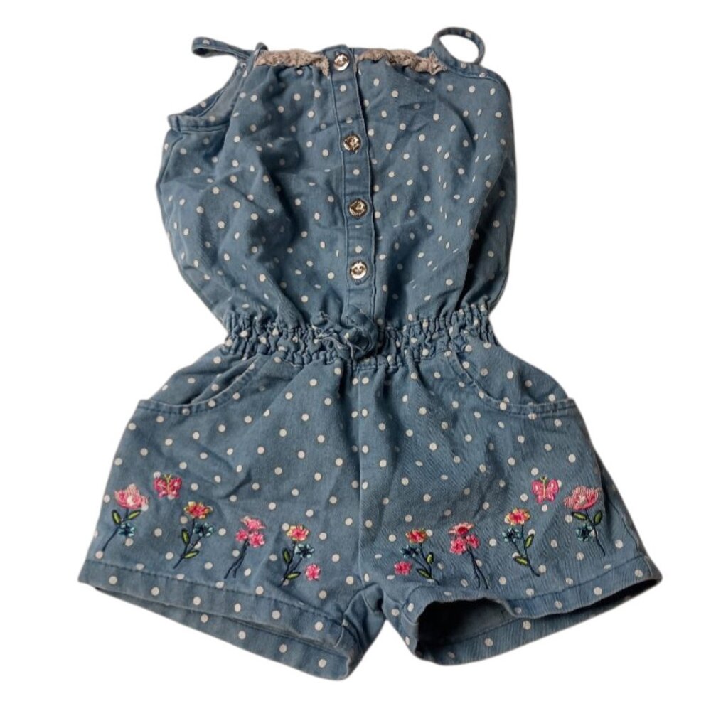 Real Love Polka Dot & Flower Romper, Size 2T